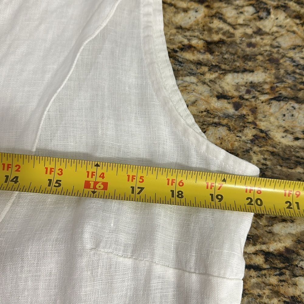 GAOS White Sleeveless Scoop Neck Pull On Relaxed Fit Tunic Dress Size M - Picture 6 of 7